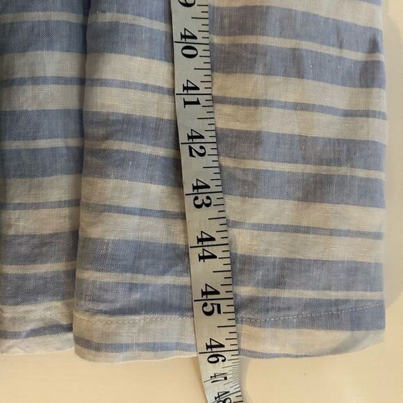 Sigrid Olsen 100% Linen Blue White Striped Halter Midi Summer Dress Size 4 - Picture 10 of 10